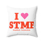 I Heart STMF Spun Polyester Square Pillow