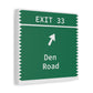 Vintage Merritt Parkway Exit 33 Sign Matte Canvas, Stretched, 1.25"