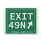 Vintage Exit 49N  Merritt Parkway Sign Matte Canvas, Stretched, 1.25"