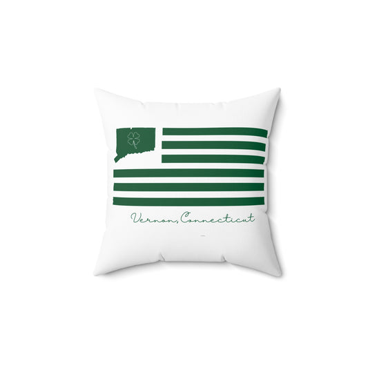 Vernon Connecticut St. Patrick’s Day Flag  Spun Polyester Square Pillow
