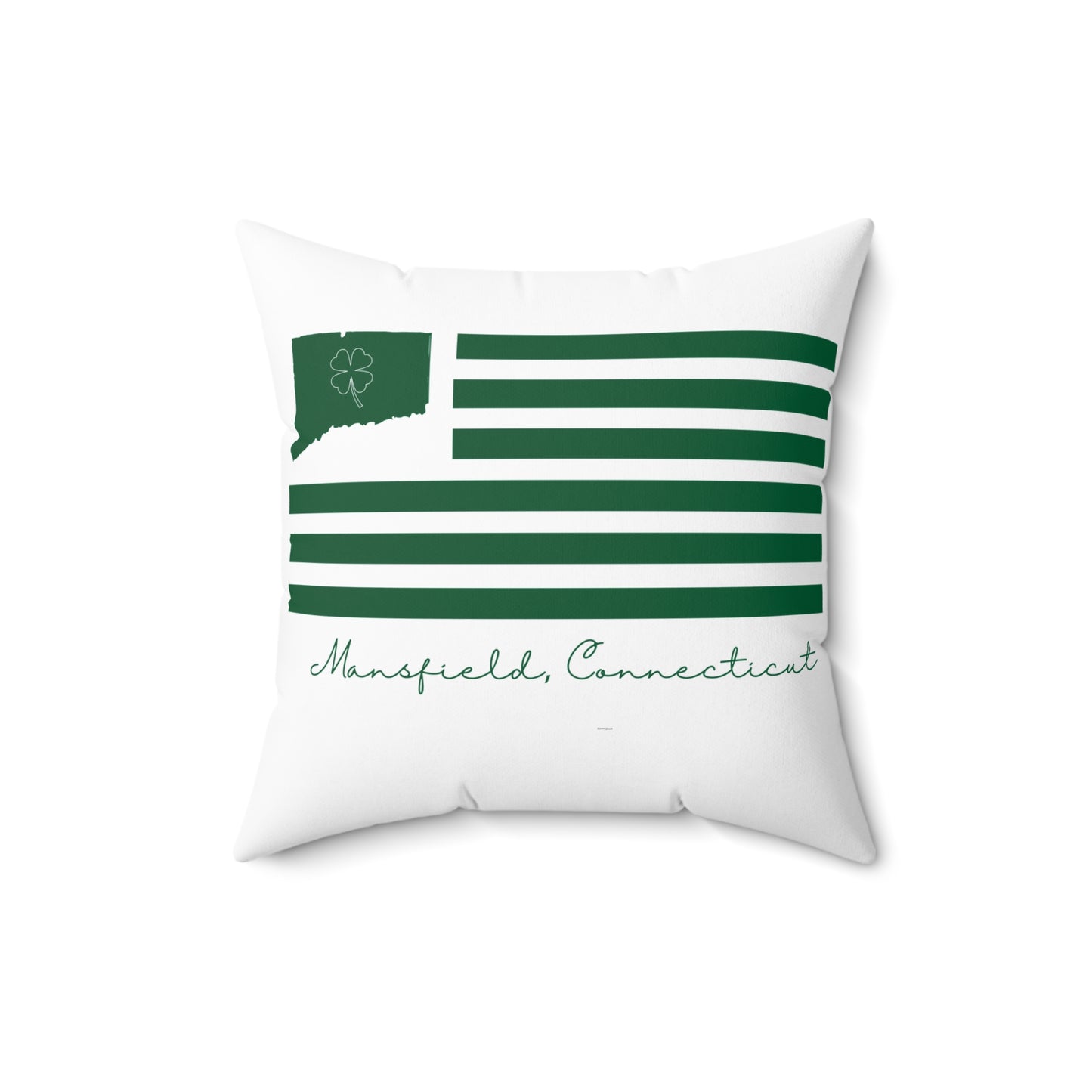 Mansfield Connecticut St. Patrick’s Day Flag Spun Polyester Square Pillow