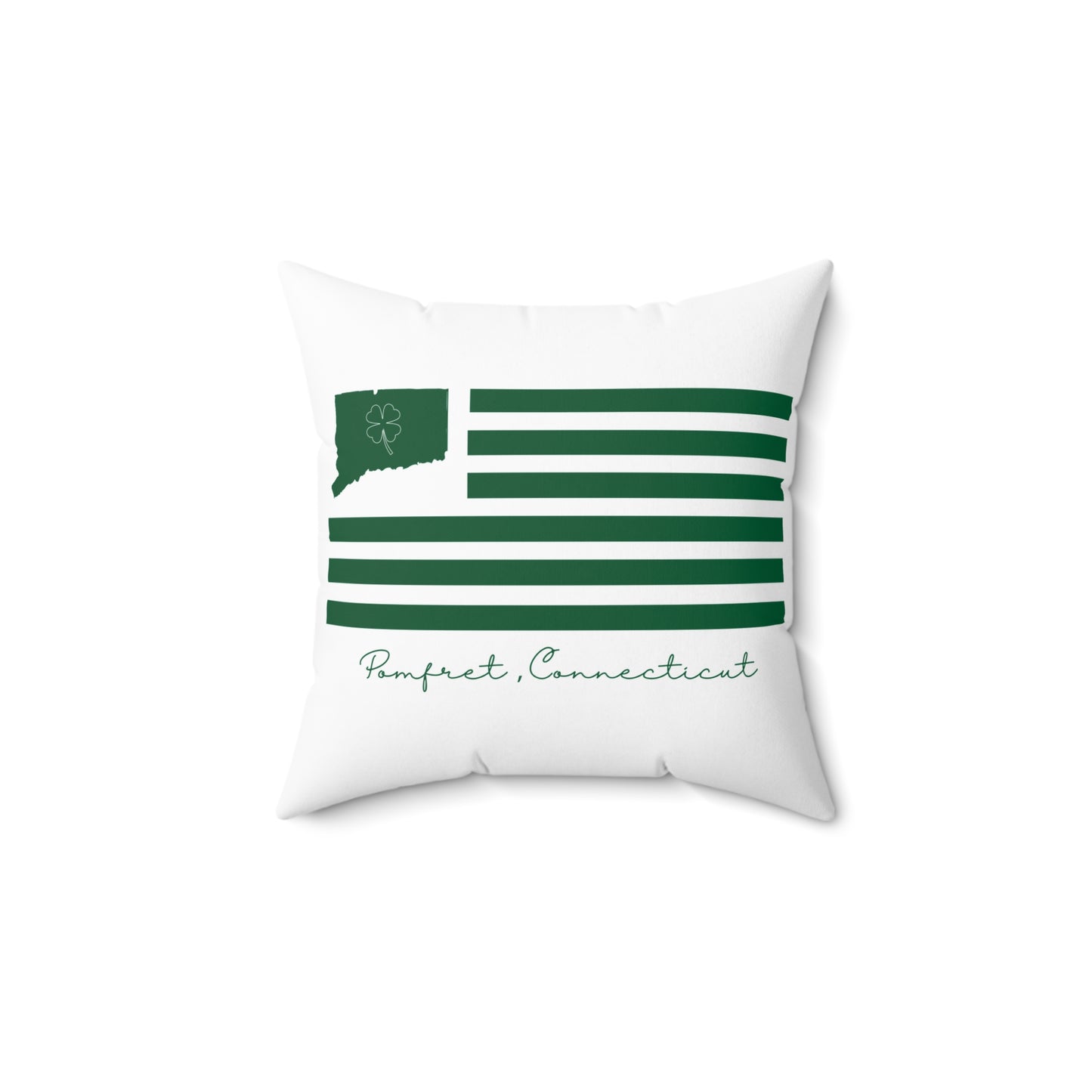 Pomfret Connecticut St. Patrick’s Day Flag Spun Polyester Square Pillow