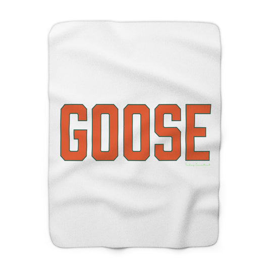 Goose Zip Code Orange & Green Sherpa Fleece Blanket