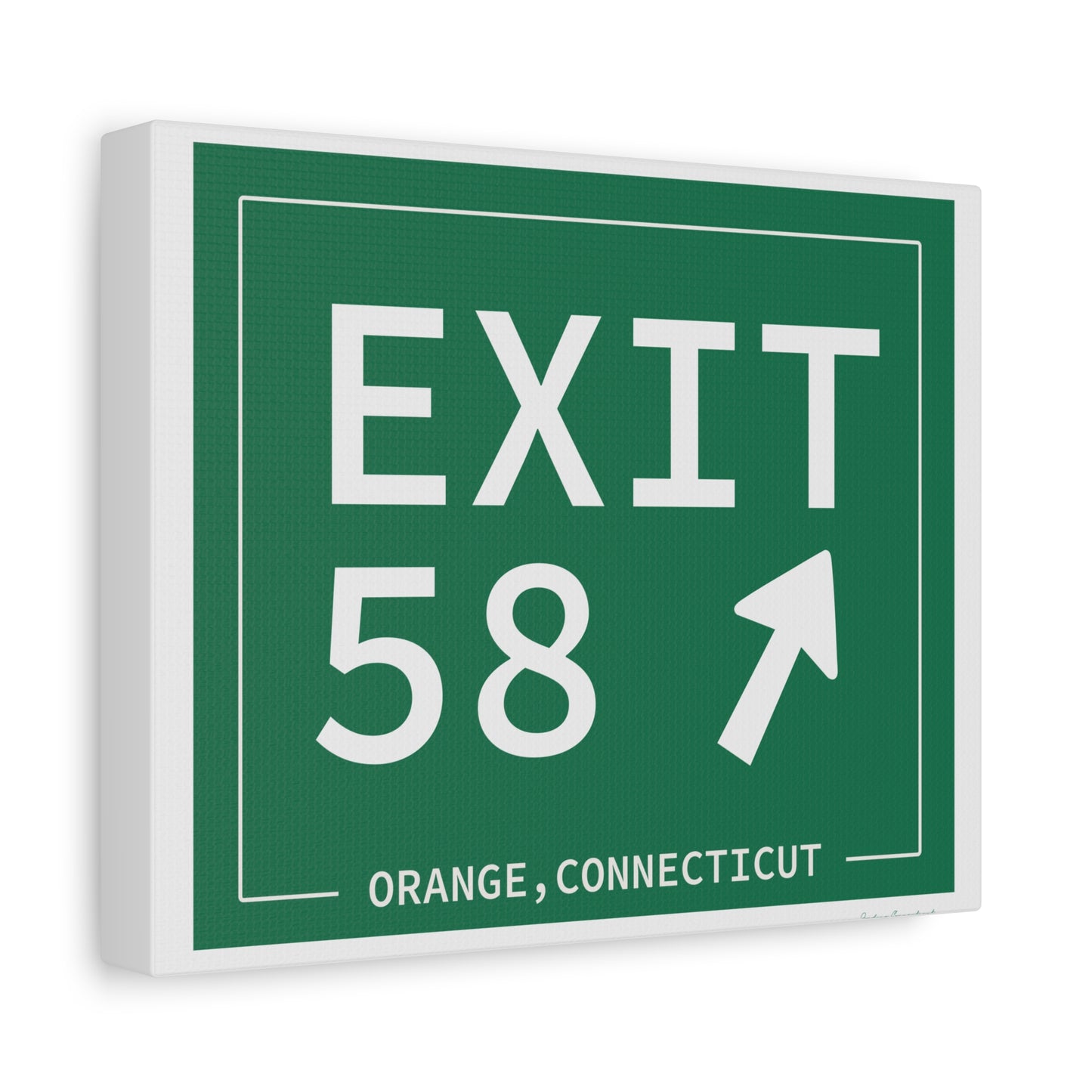 Vintage Exit 58 WCP Sign Matte Canvas, Stretched, 1.25"