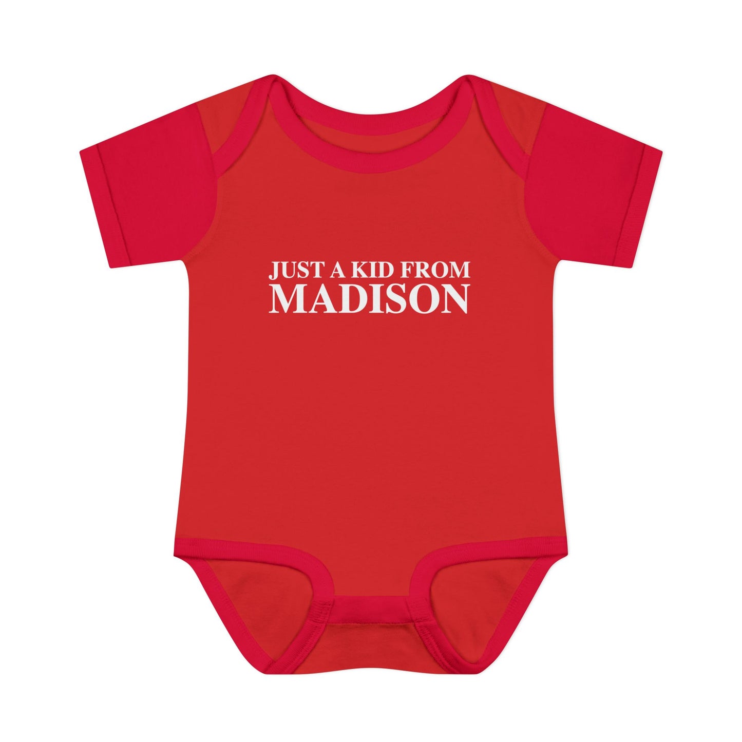 Just a kid from Madison Infant Baby Rib Bodysuit