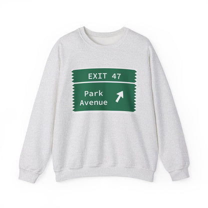 Vintage Merritt Parkway Exit 47 Sign Unisex Heavy Blend™ Crewneck Sweatshirt