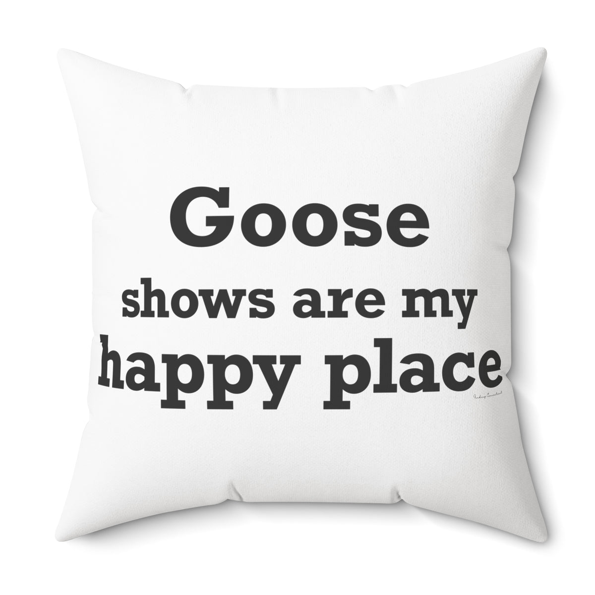 Goose Shows Are My Happy Place - Black Polyester Square Pillow