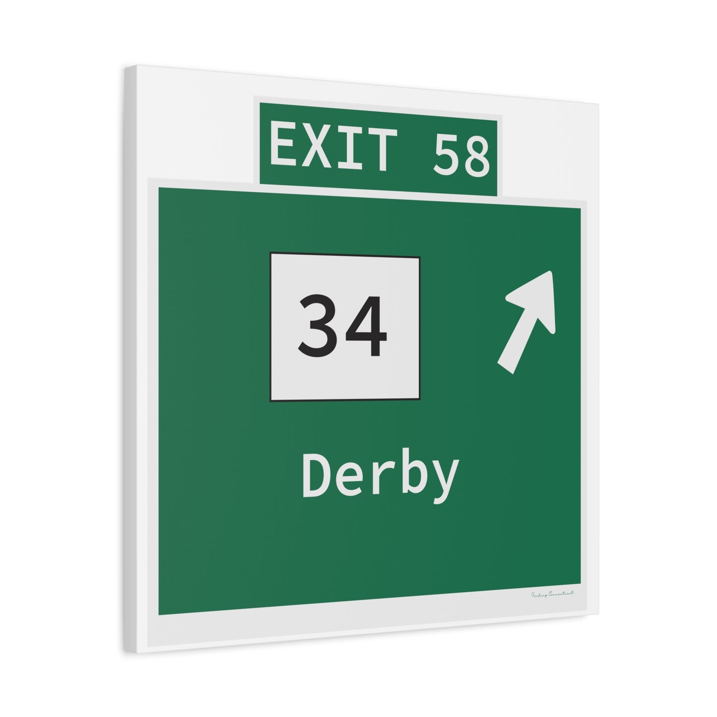 Vintage WCP Exit 58 Sign Matte Canvas, Stretched, 1.25"