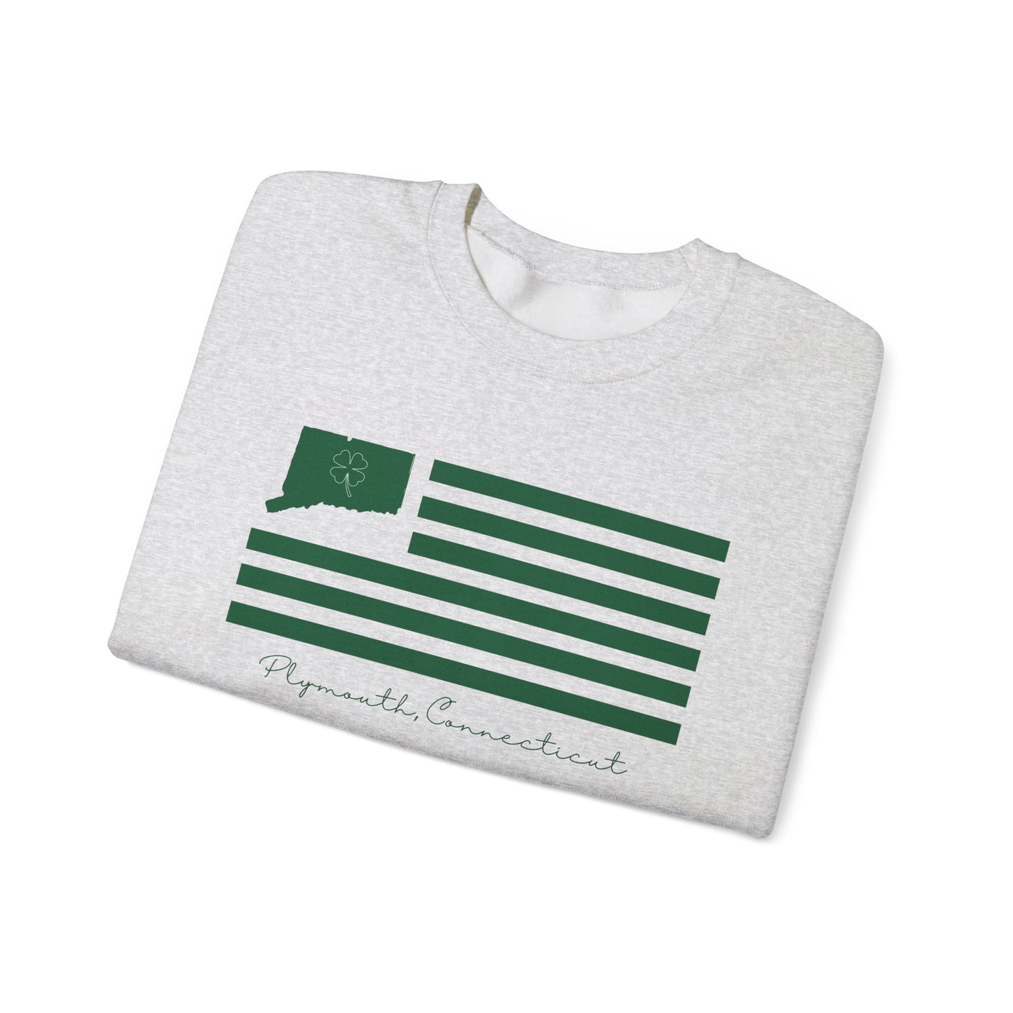 Plymouth Connecticut St. Patrick’s Day Flag Unisex Heavy Blend™ Crewneck Sweatshirt