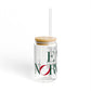 41 Tilt East Norwalk Glass Can with Straw and Lid, 16oz