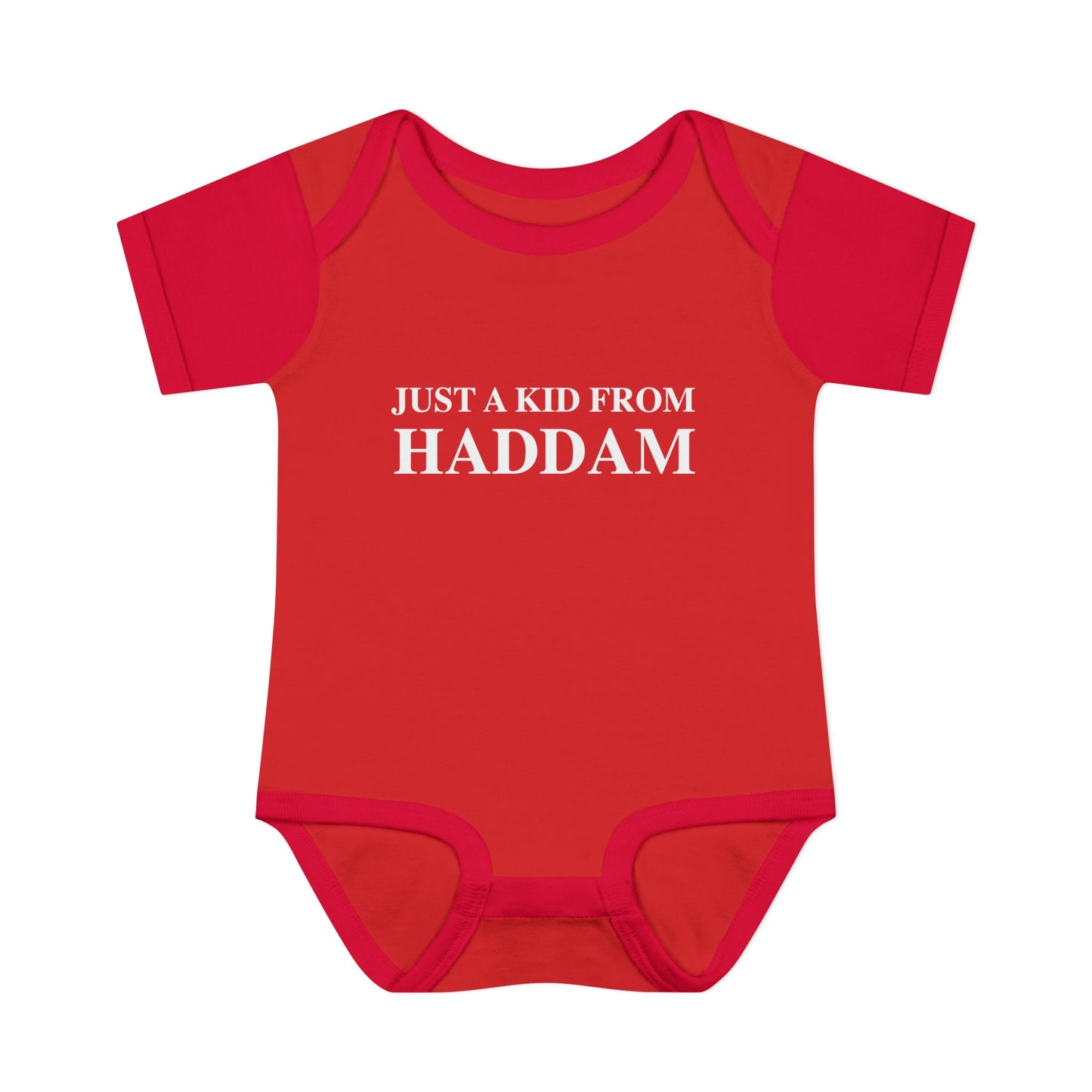 Just a kid from Haddam Infant Baby Rib Bodysuit