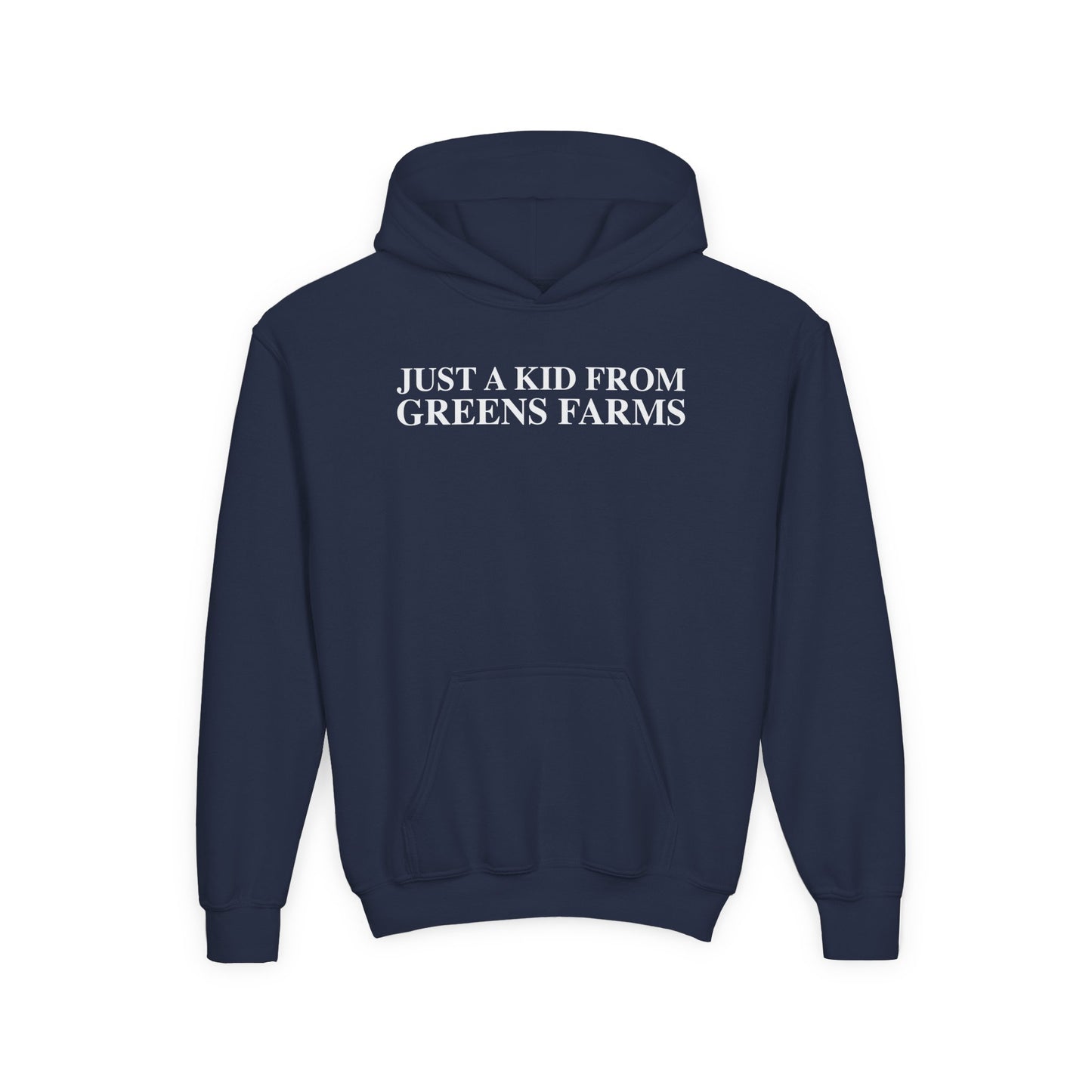 Just a kid from Greens Farms Youth Heavy Blend Hooded Sweatshirt