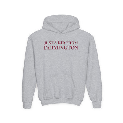 Just a kid from Farmington Youth Heavy Blend Hooded Sweatshirt