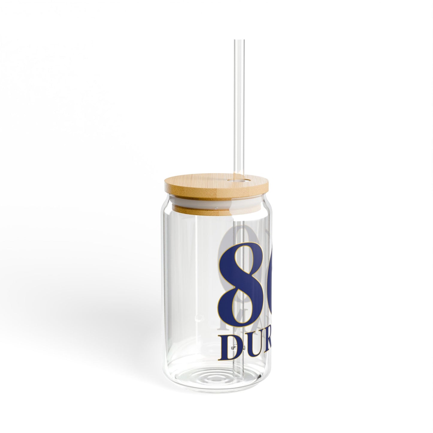 860 Durham Glass Can with Straw and Lid, 16oz