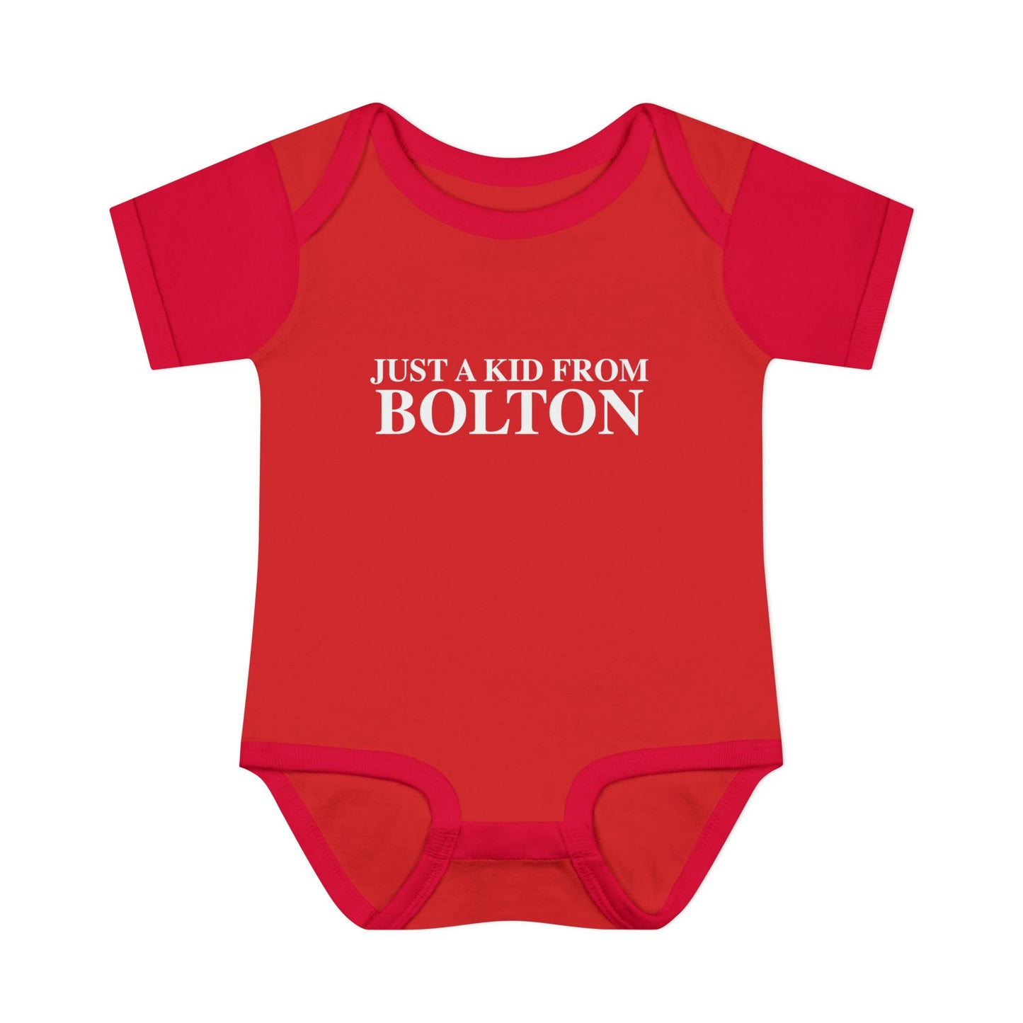 Just a kid from Bolton Infant Baby Rib Bodysuit
