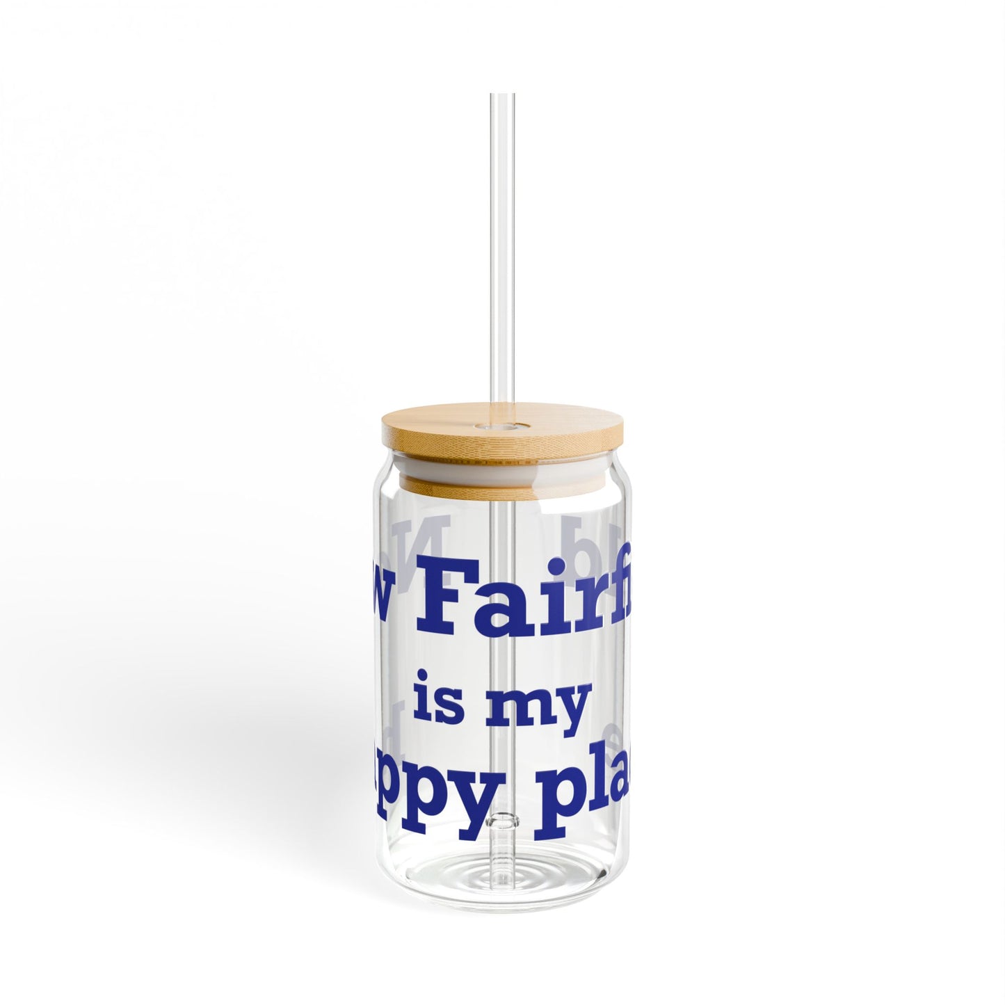 New Fairfield Is My Happy Place Sipper Glass, 16oz