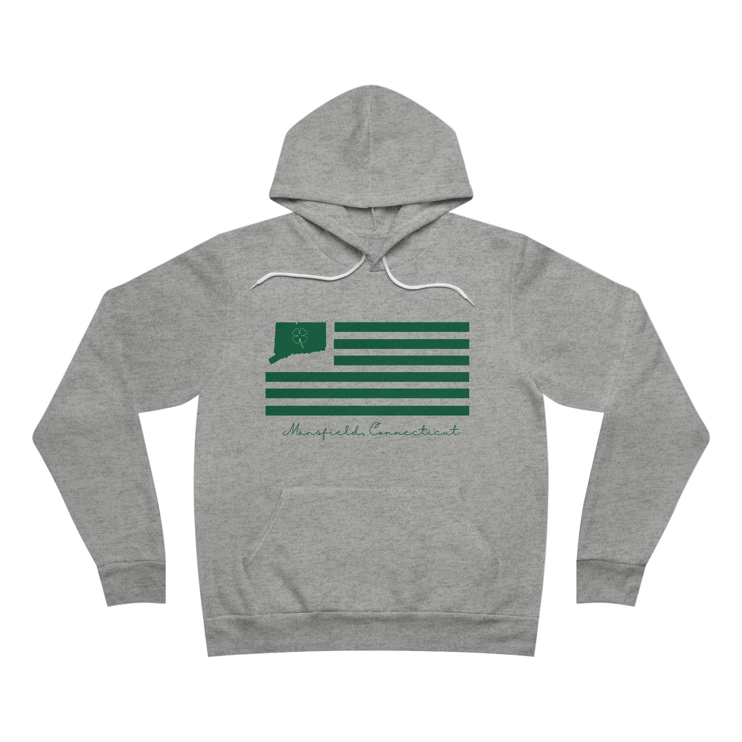 Mansfield Connecticut St Patrick’s Day Flag Unisex Sponge Fleece Pullover Hoodie