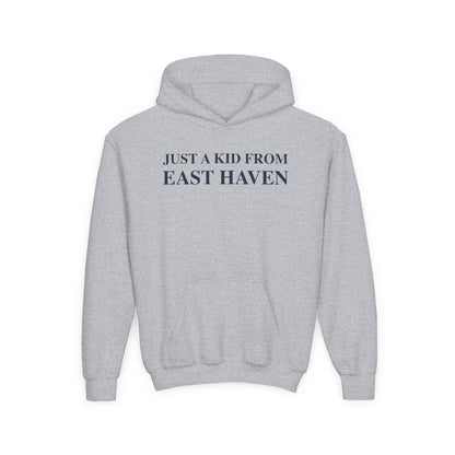 Just a kid from East Haven Youth Heavy Blend Hooded Sweatshirt