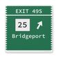 Vintage Merritt Parkway Exit 49S Sign Matte Canvas, Stretched, 1.25"