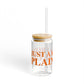 Just a kid from Plainfield Glass Can with Straw and Lid, 16oz