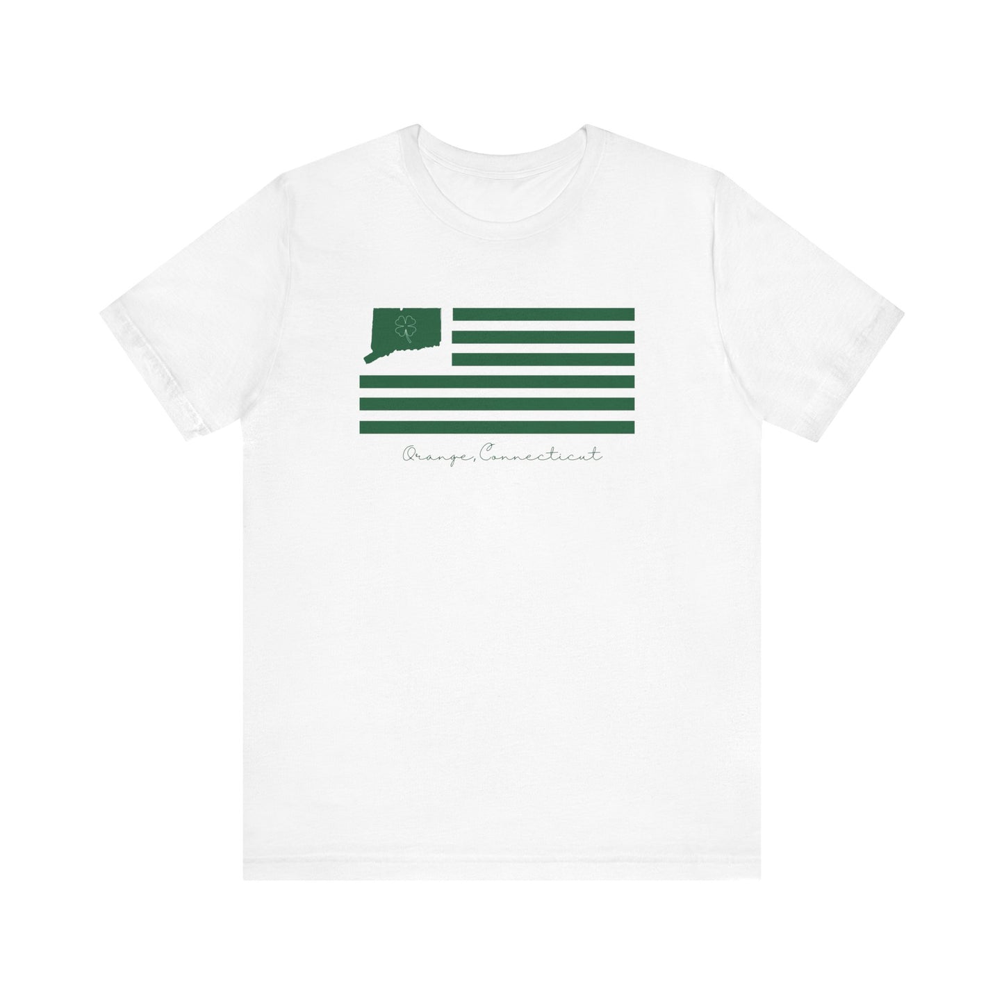 Orange Connecticut St. Patrick’s Day Flag Unisex Jersey Short Sleeve T-Shirt