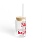 Monroe Is My Happy Place  Sipper Glass, 16oz
