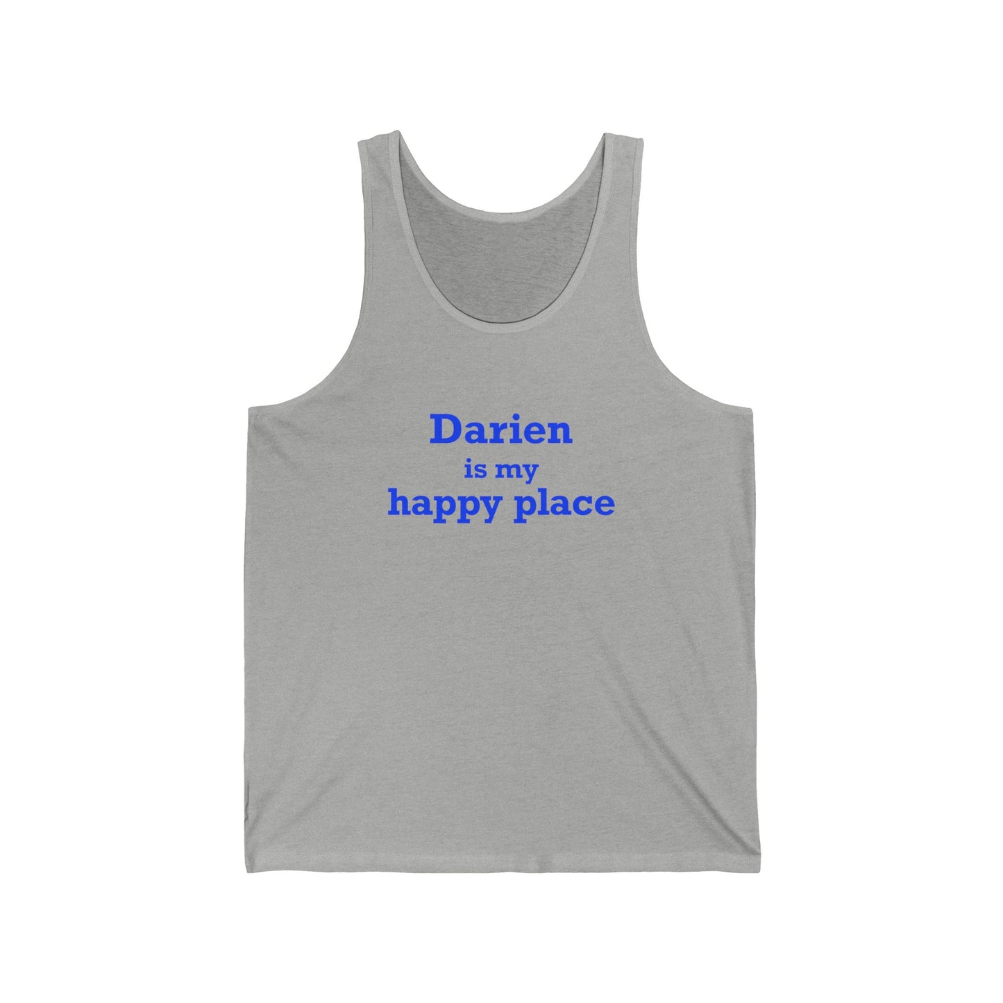 Darien Is My Happy Place Unisex Jersey Tank Top