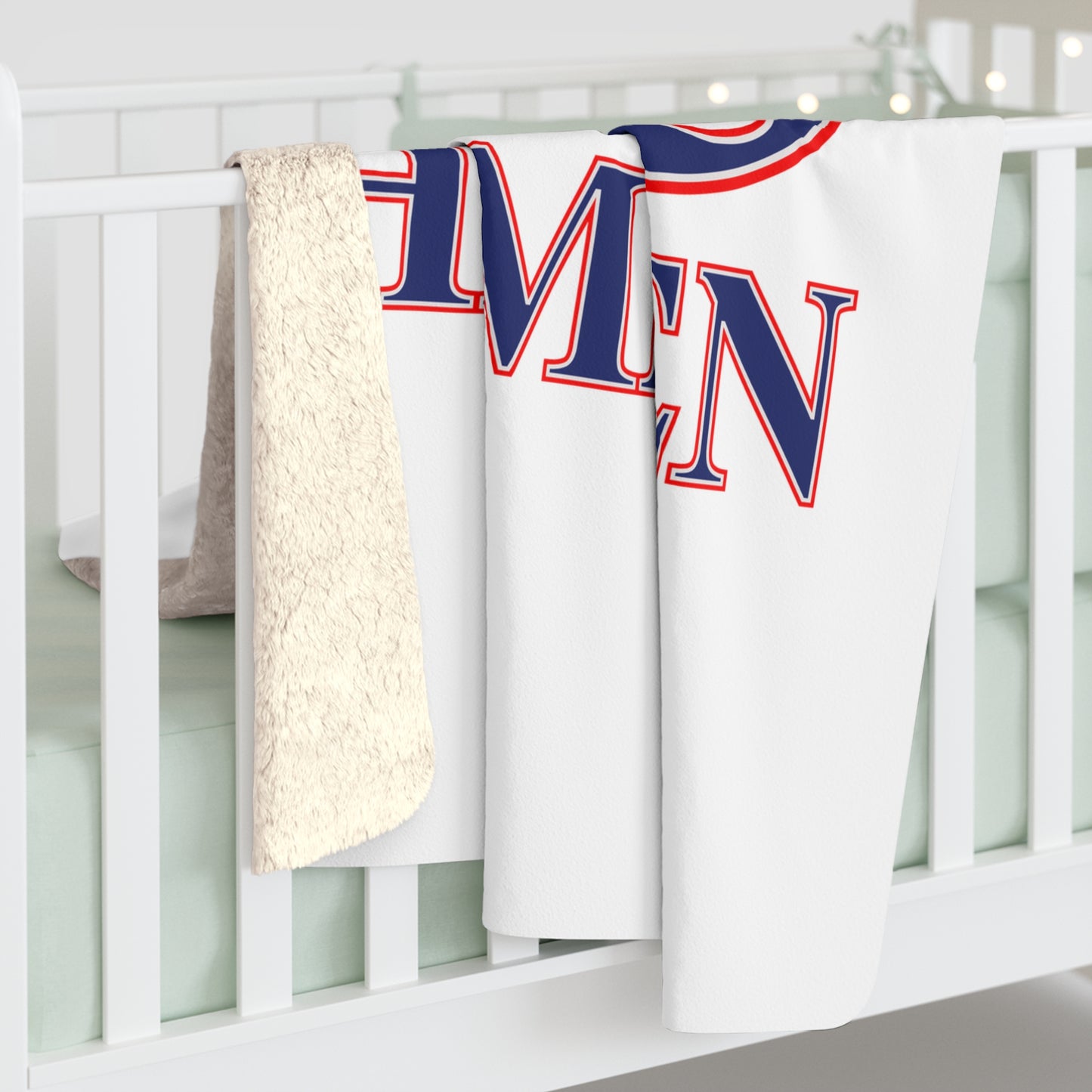 203 Hamden Red White & Blue Sherpa Fleece Blanket