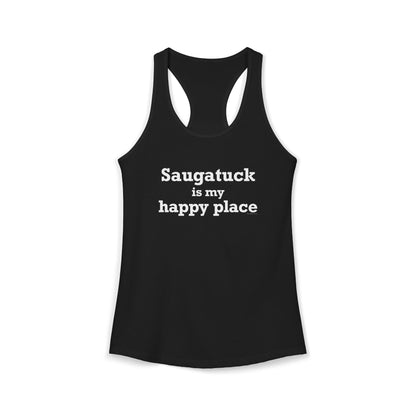 Saugatuck Is My Happy Place Women's Ideal Racerback Tank Top