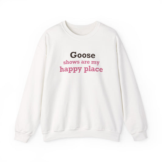 Goose Shows Are My Happy Place - Pink & Espresso Unisex Heavy Blend™ Crewneck Sweatshirt