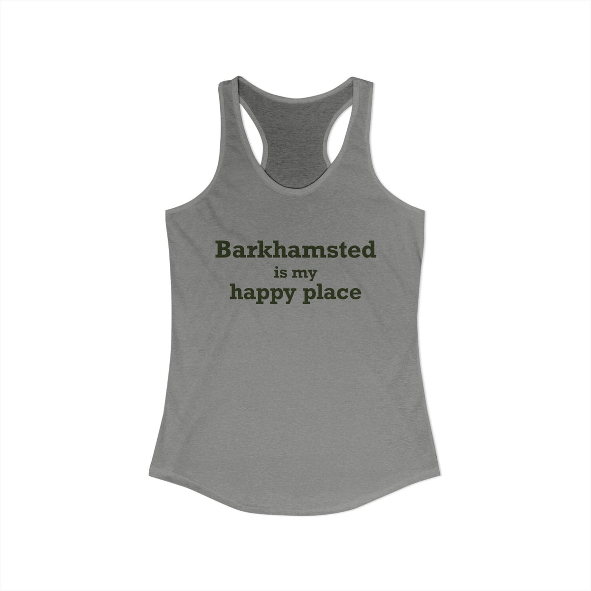 Barkhamsted is my Happy Place Women's Ideal Racerback Tank Top