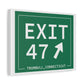Vintage Exit 47 Merritt Parkway Sign Matte Canvas, Stretched, 1.25"