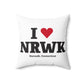I Heart NRWK Spun Polyester Square Pillow