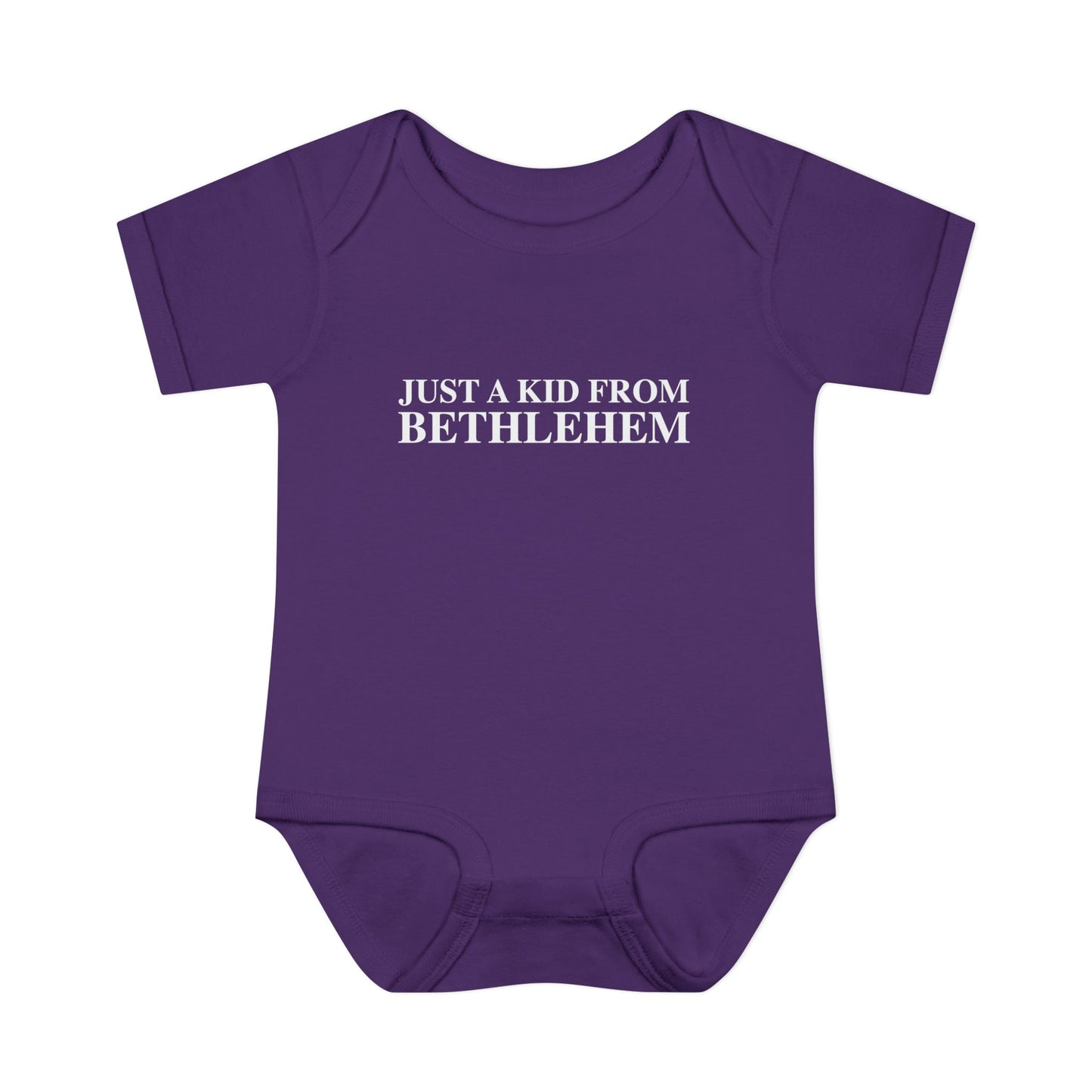 Just a kid from Bethlehem Infant Baby Rib Bodysuit
