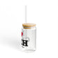 I Heart GRCH Glass Can with Straw and Lid, 16oz
