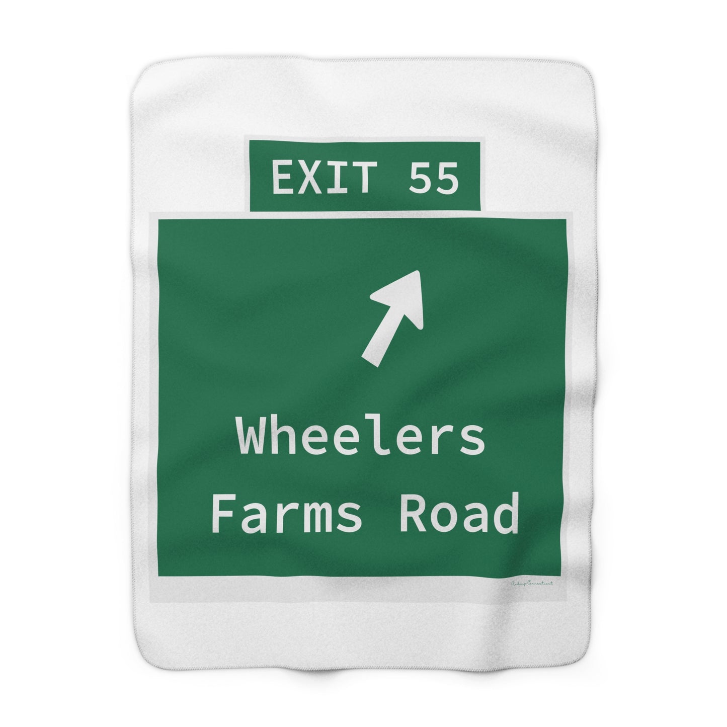 Vintage WCP Exit 55 Sign Sherpa Fleece Blanket