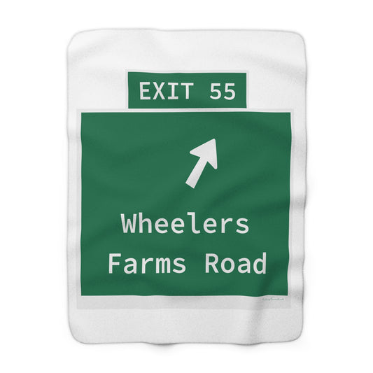 Vintage WCP Exit 55 Sign Sherpa Fleece Blanket