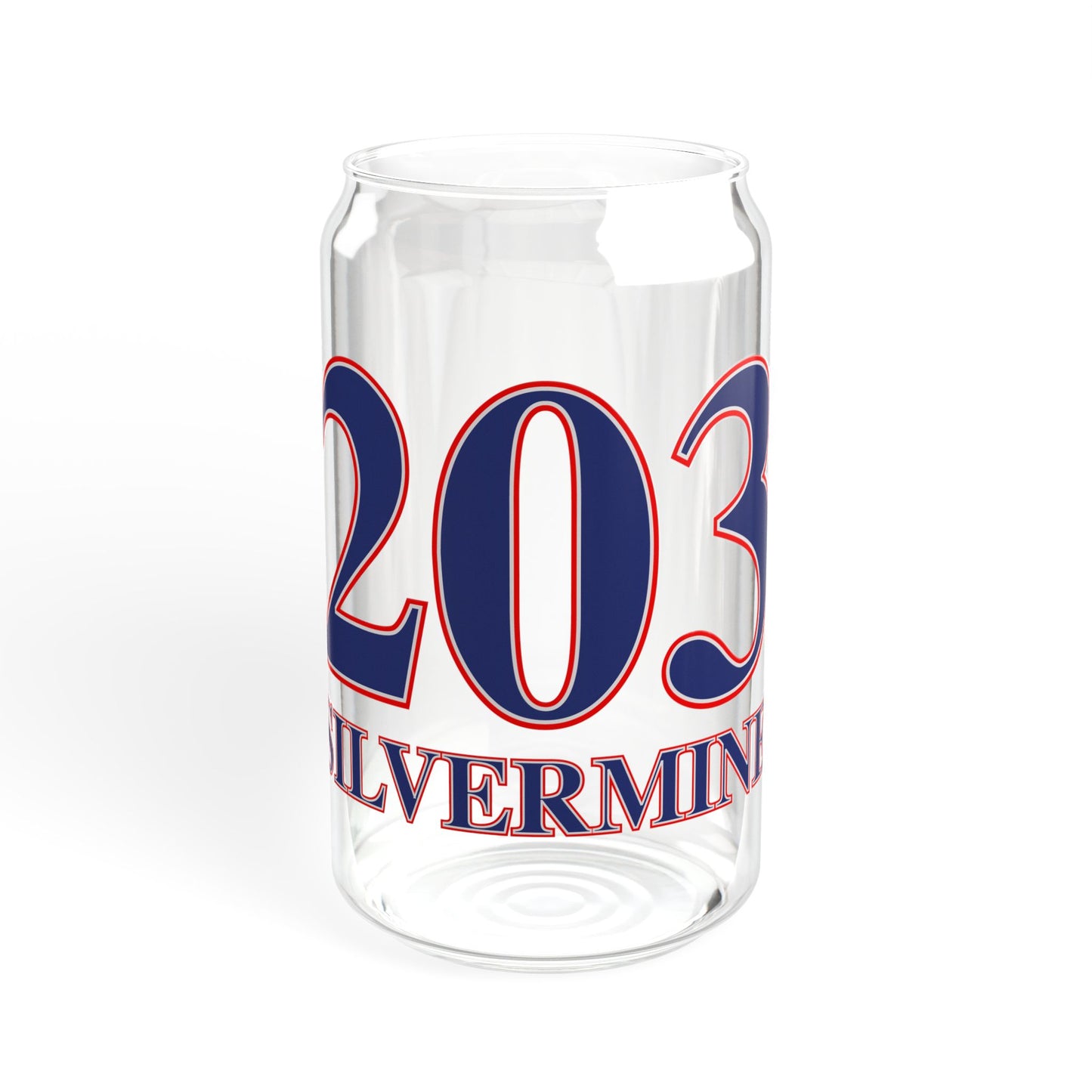 203 Silvermine Red, White & Blue Sipper Glass, 16oz
