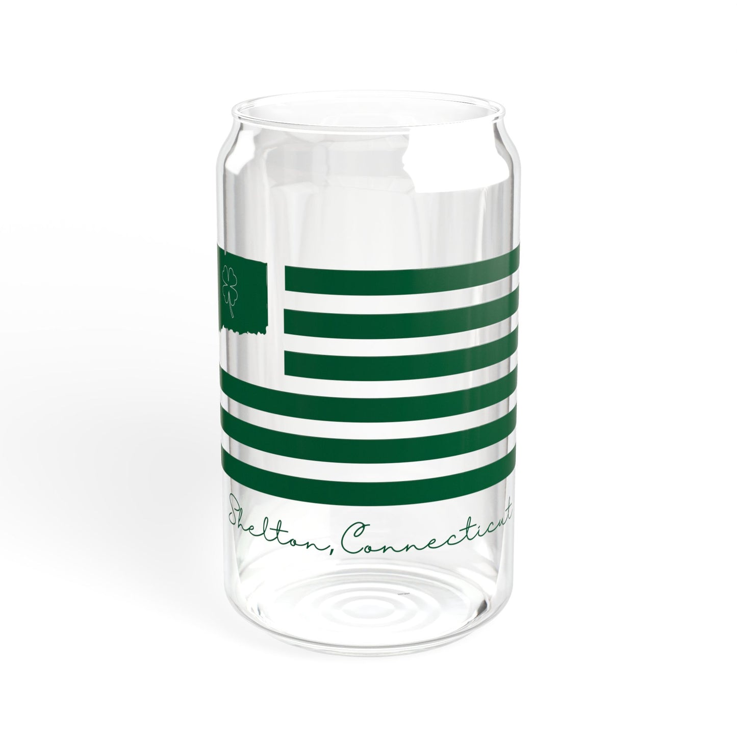 Shelton Connecticut St Patrick’s Day Flag Sipper Glass, 16oz
