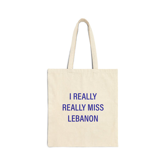 I Really Really Miss Lebanon Cotton Canvas Tote Bag