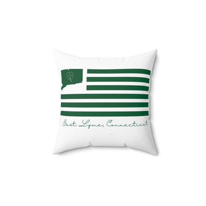 East Lyme Connecticut St. Patrick’s Day Flag Spun Polyester Square Pillow
