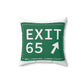 Vintage Exit 65 WCP Sign Spun Polyester Square Pillow