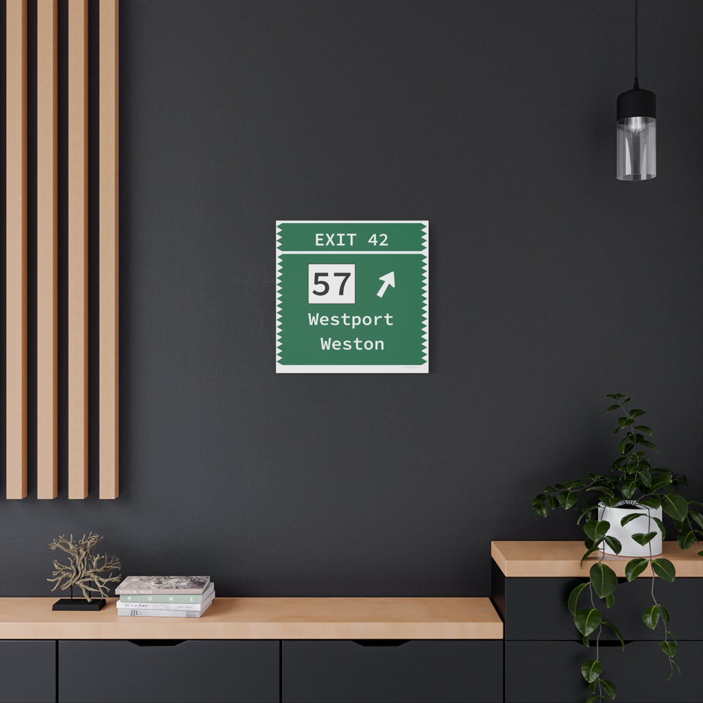 Vintage Merritt Parkway Exit 42 Sign Matte Canvas, Stretched, 1.25"