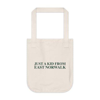 Just a kid from East Norwalk Organic Canvas Tote Bag