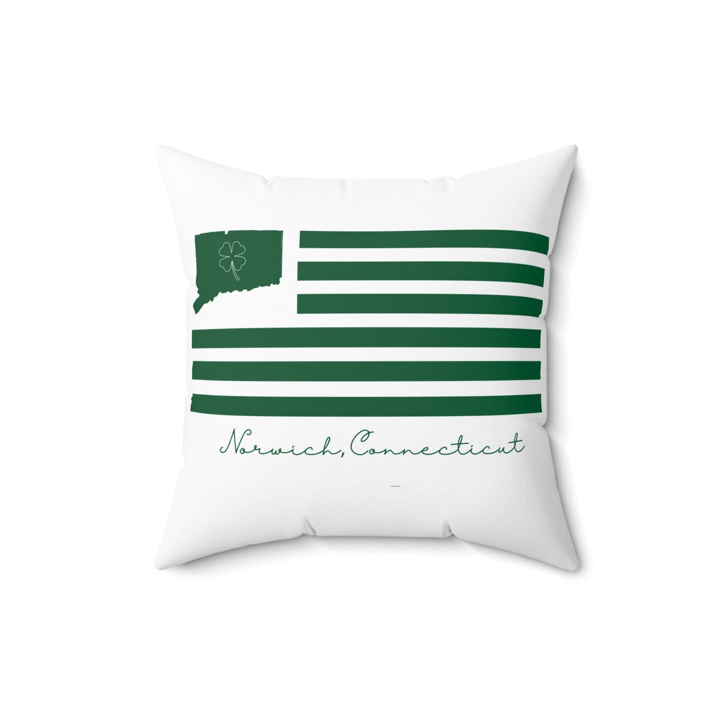 Norwich Connecticut St. Patrick’s Day Flag Spun Polyester Square Pillow