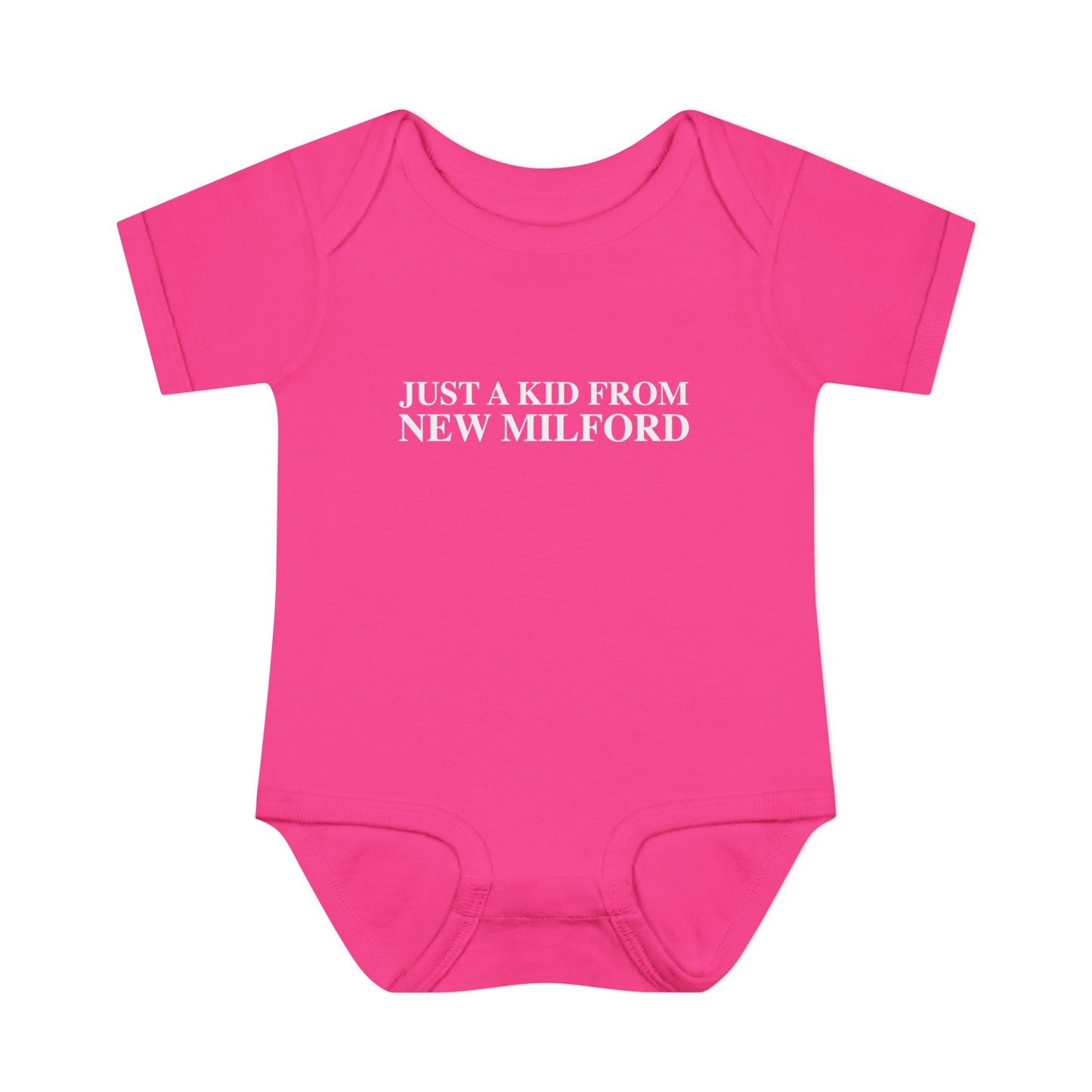Just a kid from New Milford Infant Baby Rib Bodysuit