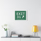 Vintage Exit 31 Merritt Parkway Sign Matte Canvas, Stretched, 1.25"