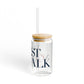 41 Tilt West Norwalk Glass Can with Straw and Lid, 16oz