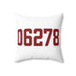 06278 Ashford Connecticut Zip Code Spun Polyester Square Pillow