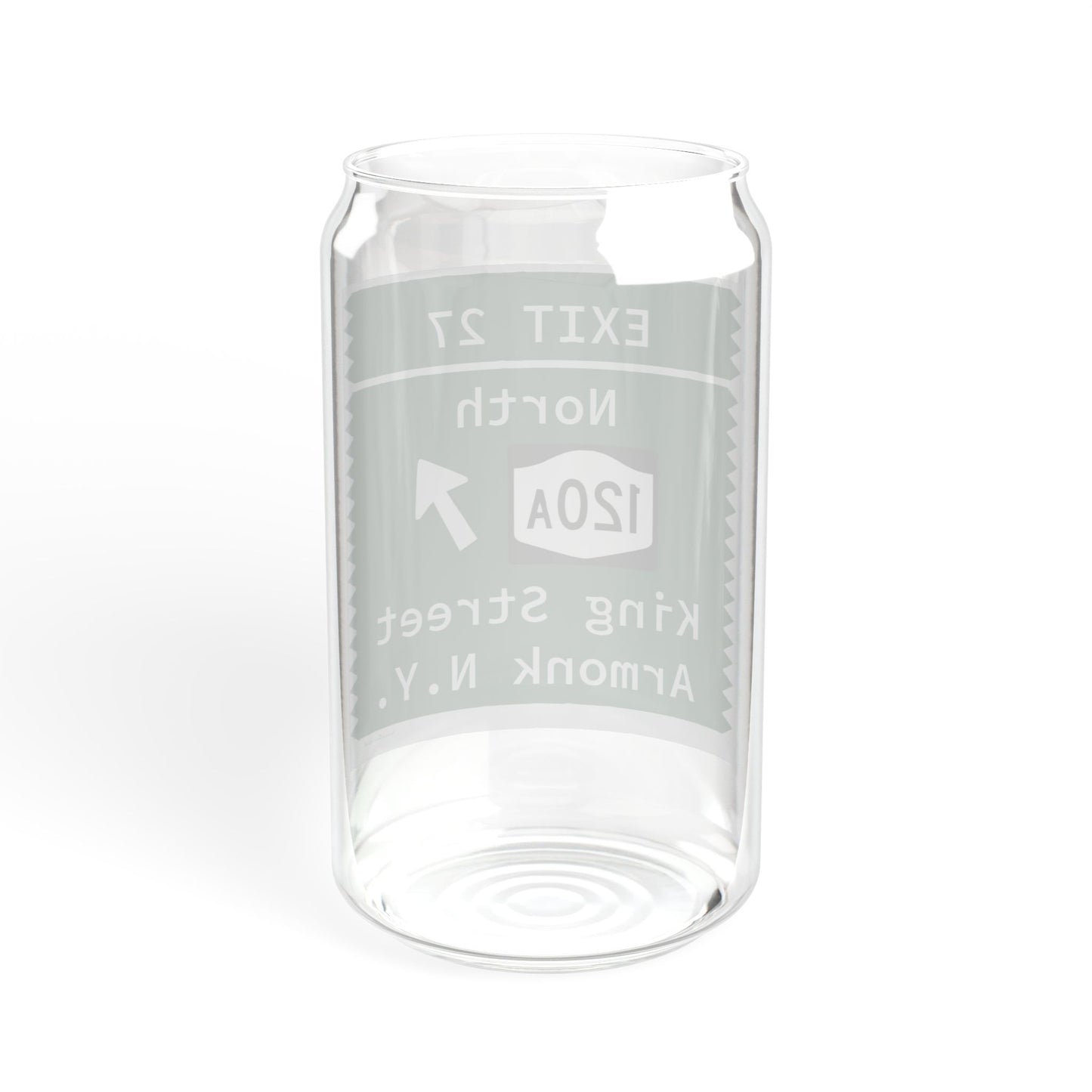 Vintage Merritt Parkway Exit 27 Sign Sipper Glass, 16oz
